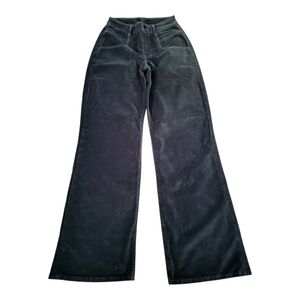 Fidelity By Anthropologie Defazio dark green‎ velvet high rise wide leg pants 2